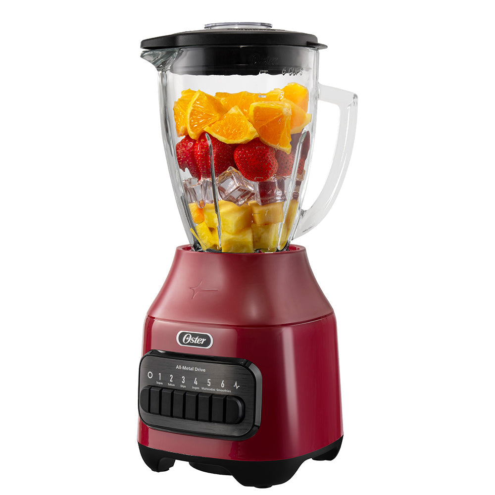 Licuadora Vaso de Vidrio 6 Velocidades + Pulso Blstpeg Oster10#Rojo