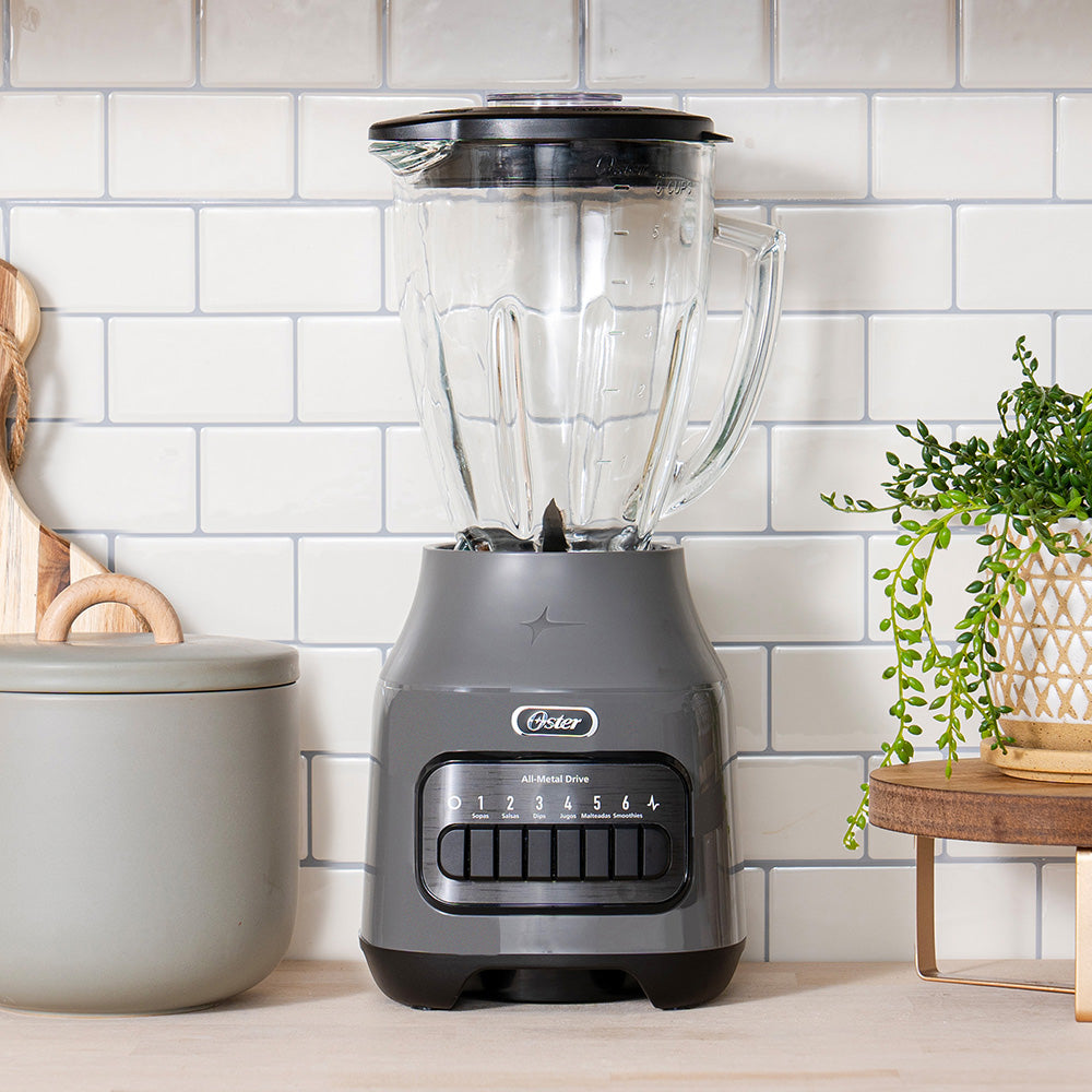 Licuadora Vaso de Vidrio 6 Velocidades + Pulso Blstpeg Oster2#Gris