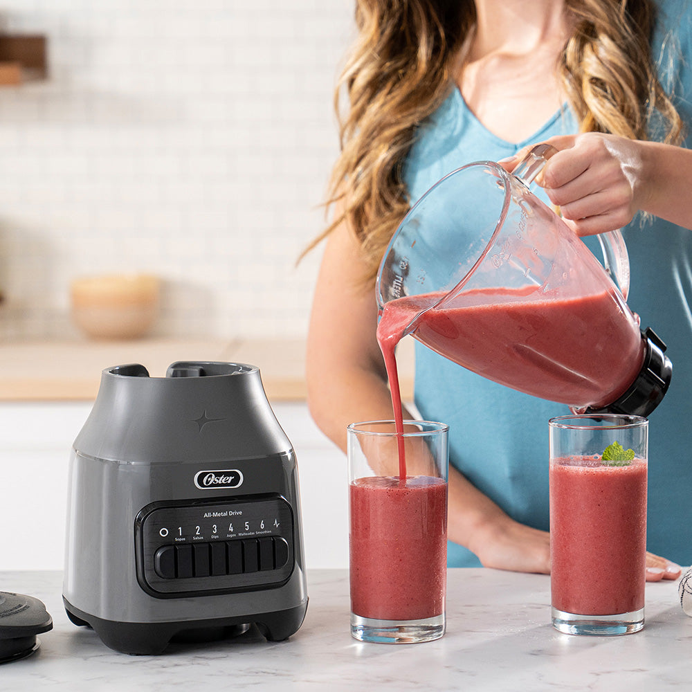 Licuadora Vaso de Vidrio 6 Velocidades + Pulso Blstpeg Oster3#Gris
