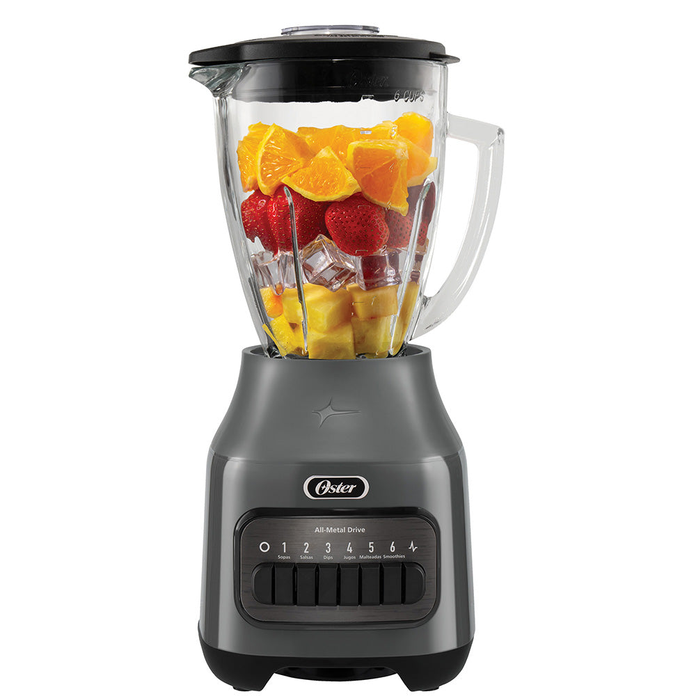 Licuadora Vaso de Vidrio 6 Velocidades + Pulso Blstpeg Oster7#Gris