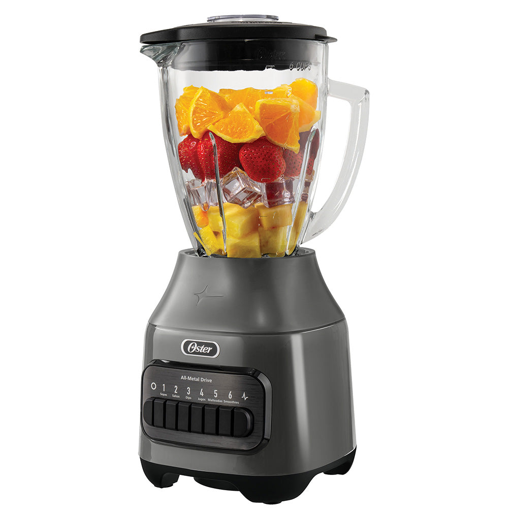 Licuadora Vaso de Vidrio 6 Velocidades + Pulso Blstpeg Oster8#Gris