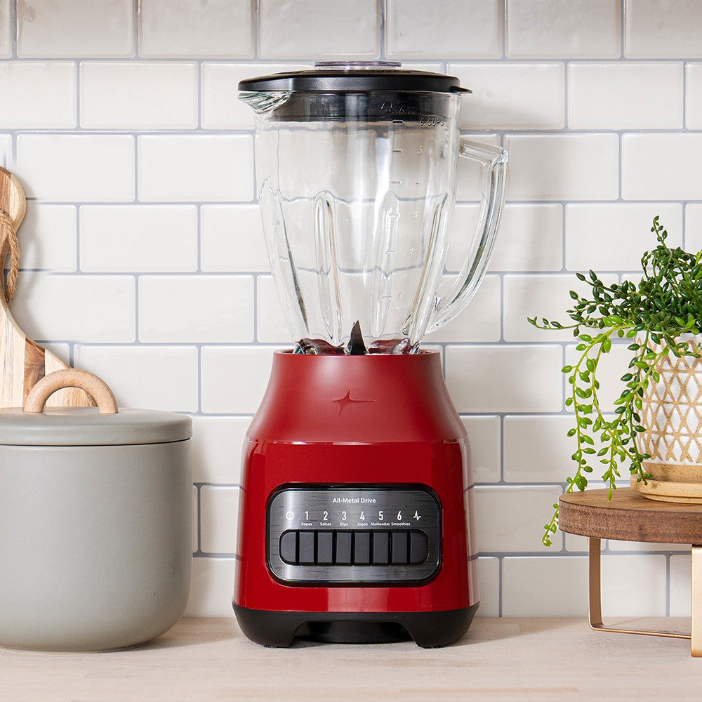 Licuadora Vaso de Vidrio 6 Velocidades + Pulso Blstpeg Oster4#Rojo