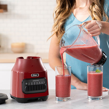 Licuadora Vaso de Vidrio 6 Velocidades + Pulso Blstpeg Oster6#Rojo