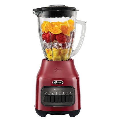 Licuadora Vaso de Vidrio 6 Velocidades + Pulso Blstpeg Oster9#Rojo