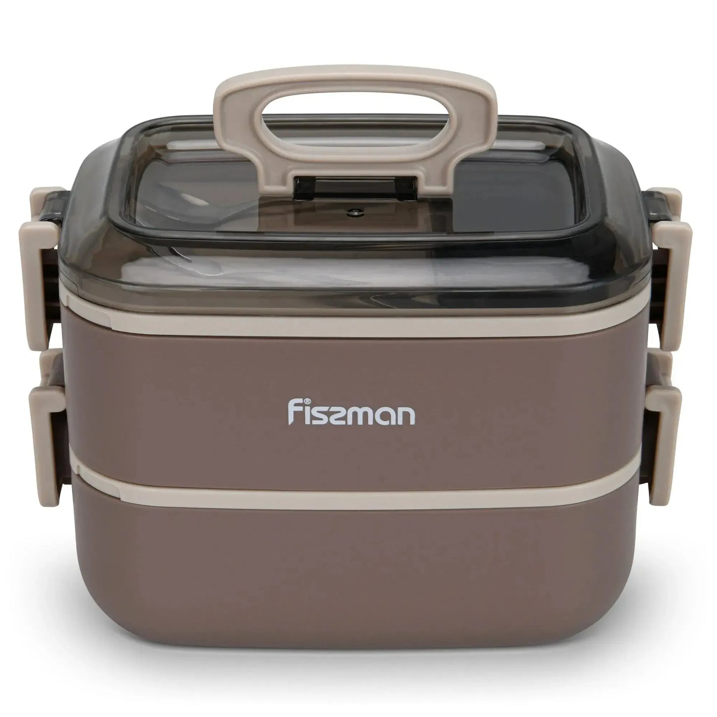 Lonchera Premium Tupper Doble 1800ml 20x12x14cm Café Fissman2#undefined