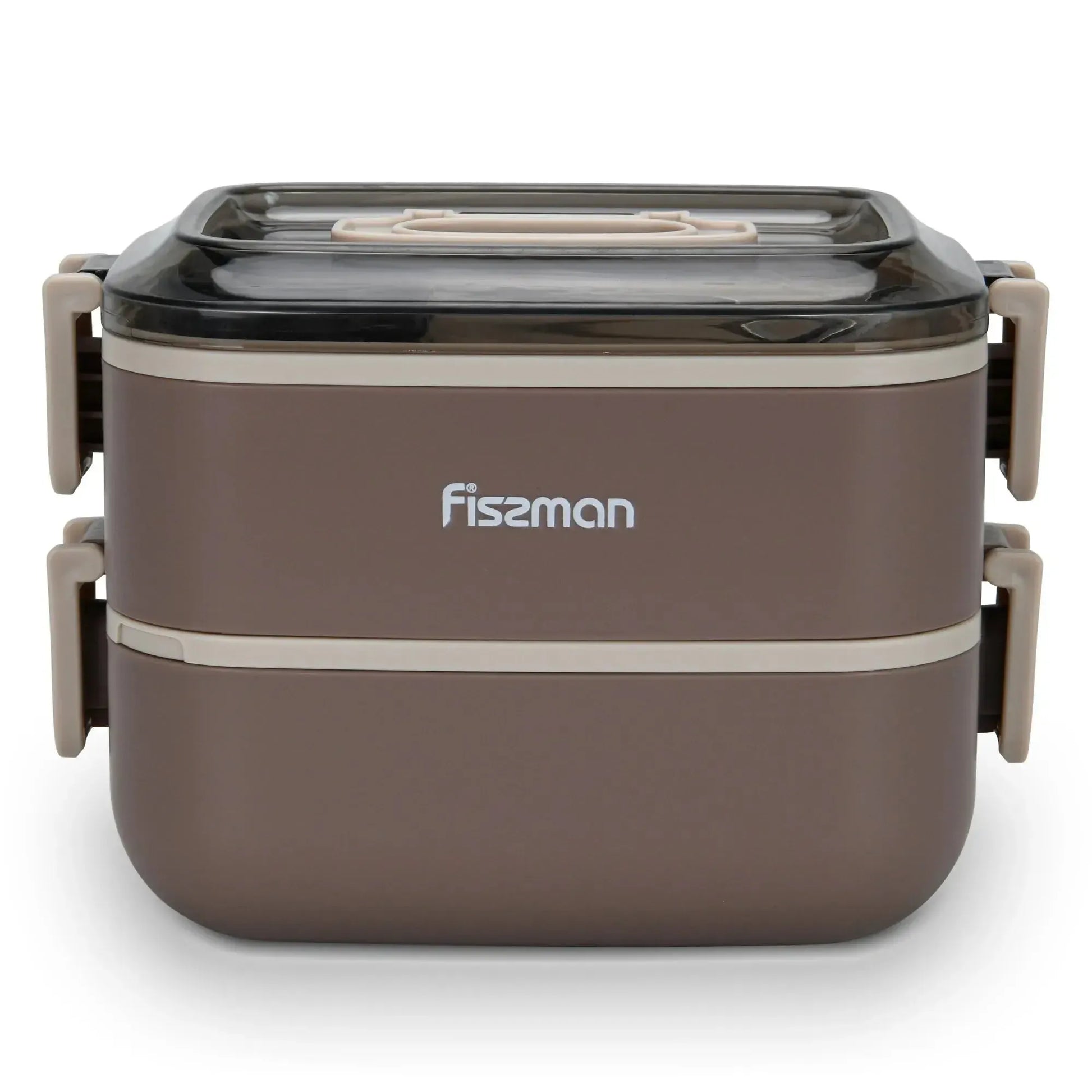 Lonchera Premium Tupper Doble 1800ml 20x12x14cm Café Fissman6#undefined