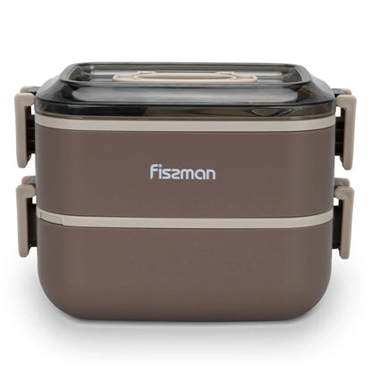 Lonchera Premium Tupper Doble 1800ml 20x12x14cm Café Fissman6#undefined