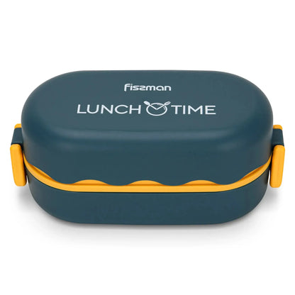 Lonchera Tupper Doble 800ml 19x9x8.7cm Azul Fissman5#undefined