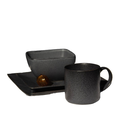 Juego de Loza Manchester 16 Pzs Vajilla Cerámica Decoexpress3#Negro