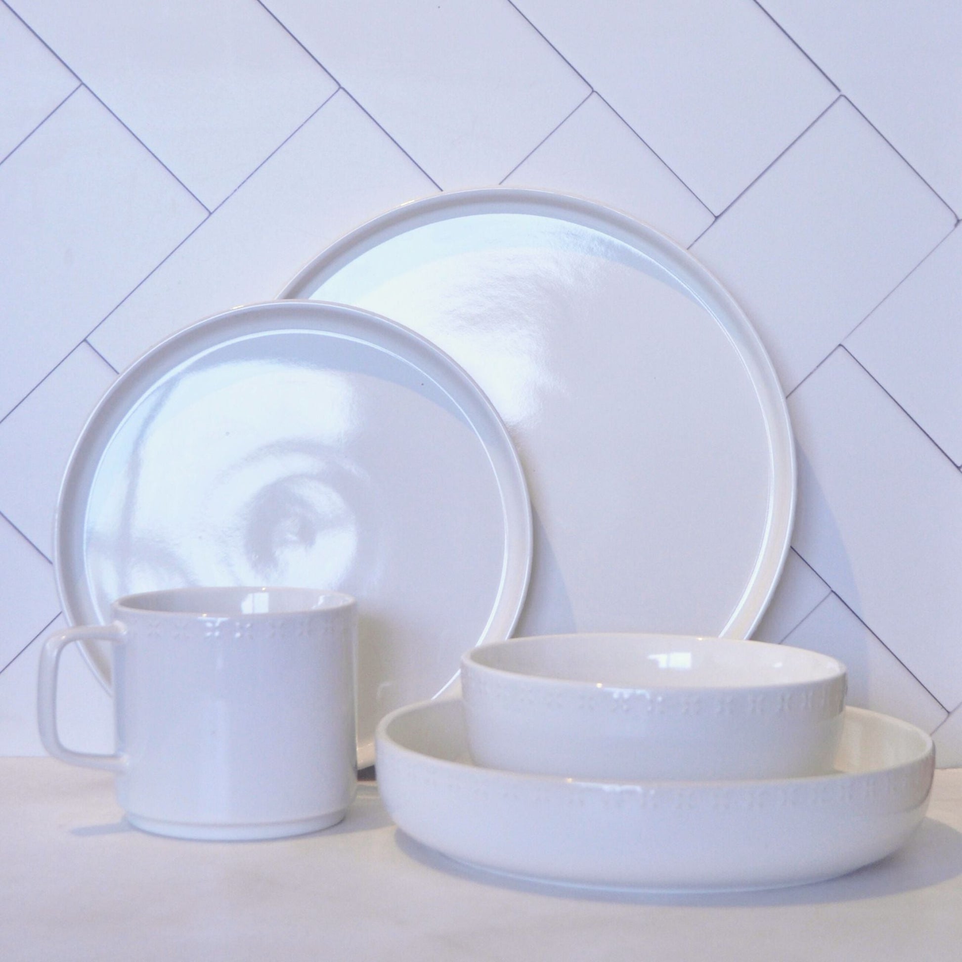 Juego de Loza 20 piezas Vajilla Cerámica Manhattan Decoexpress1#Blanco