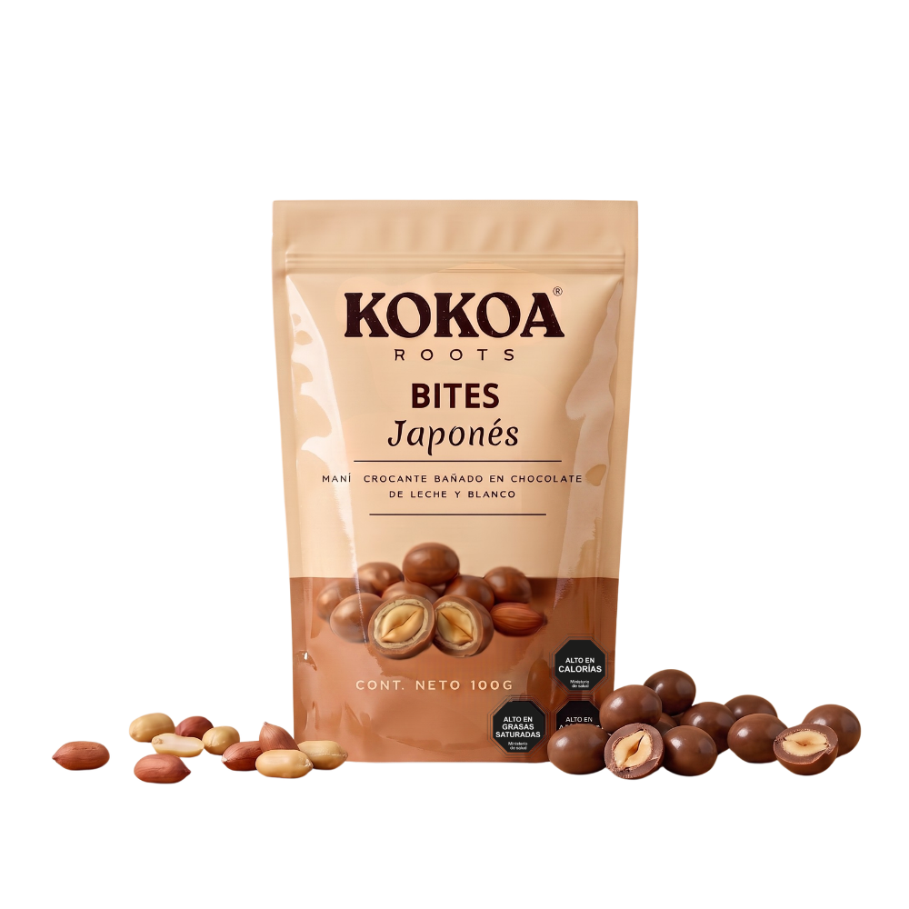 Maní Japonés Bañado en Chocolate 100 g Kokoa Roots-Gourmet