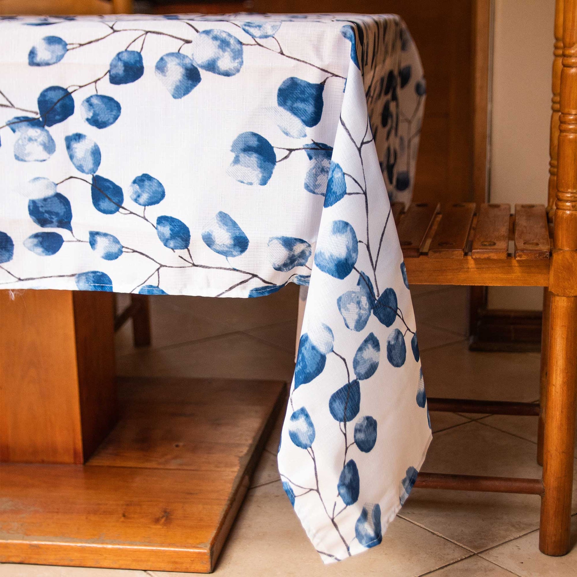 Mantel Antimanchas Eucalipto 160x Decoexpress1#Azul