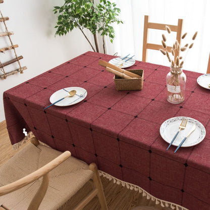 Mantel Rectangular Bordado Pascuala 140x220 Cms Bohemik3#Burdeo