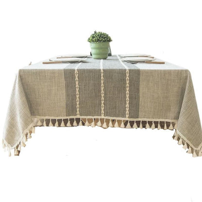 Mantel Rectangular Bordado Paz 140 cm x 220 cm Bohemik5#Gris|blanco