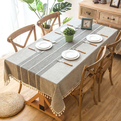 Mantel Rectangular Bordado Paz 140 cm x 220 cm Bohemik1#Gris|blanco