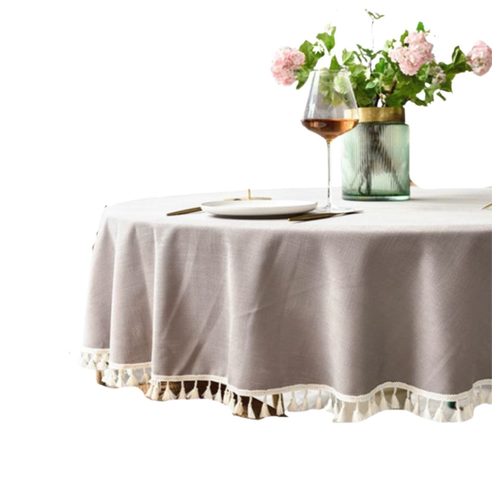 Mantel Redondo Gris 220 cm Bohemik5#Gris