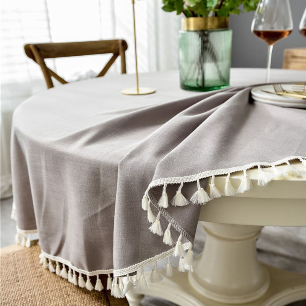 Mantel Redondo Gris 220 cm Bohemik2#Gris