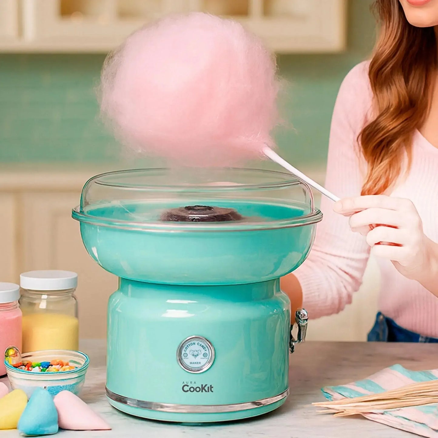 Máquina Para Algodón De Azúcar Cookit1#Celeste