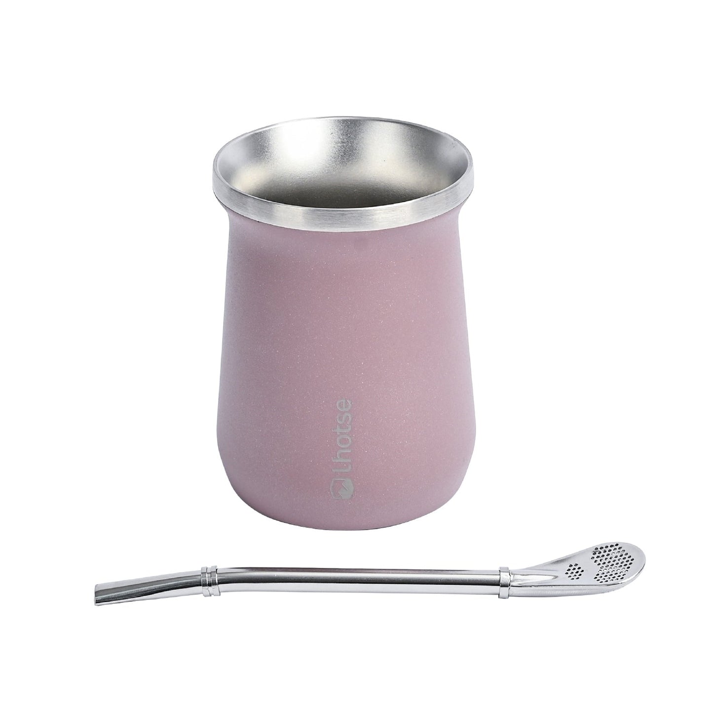 Mate Acero Inoxidable Con Bombilla Lhotse6#Rosado