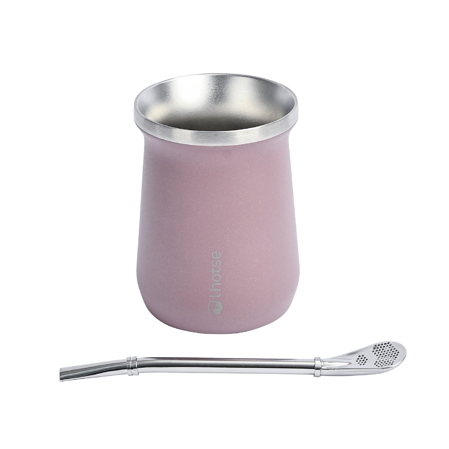 Mate Acero Inoxidable Con Bombilla Lhotse6#Rosado
