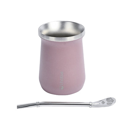 Mate Acero Inoxidable Con Bombilla Lhotse6#Rosado