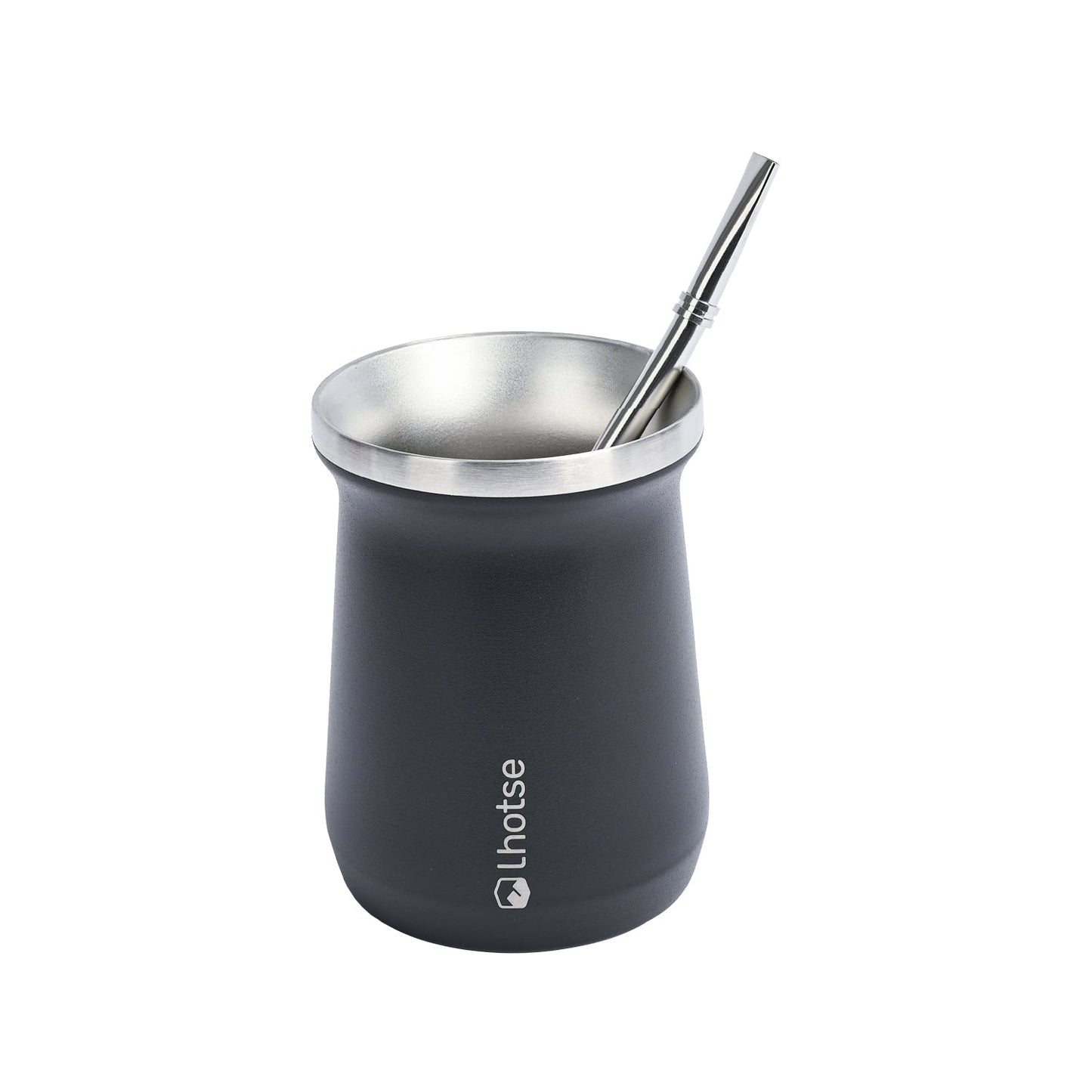 Mate Acero Inoxidable Con Bombilla Lhotse1#Negro