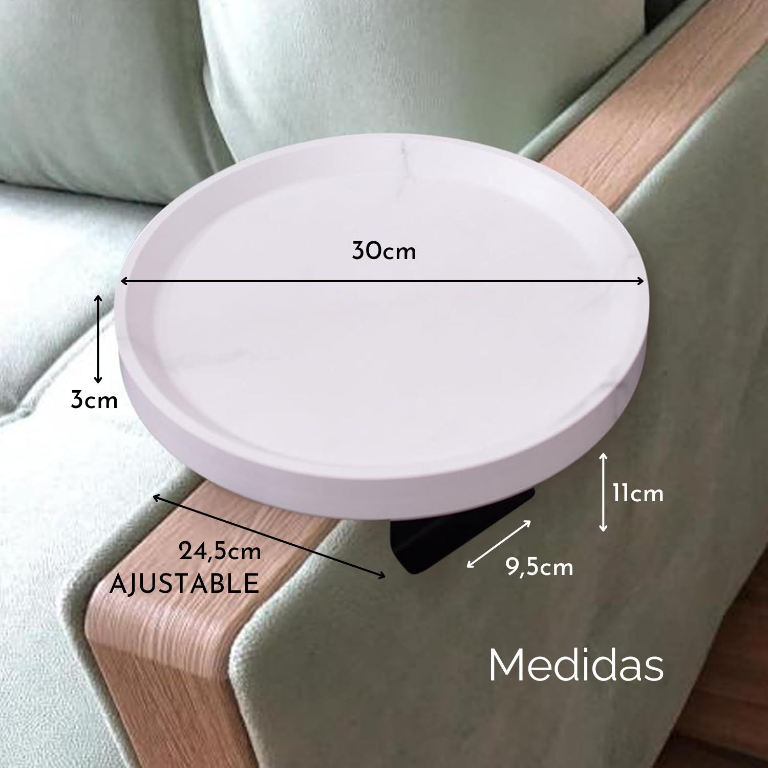 Bandeja Sofá Estilo Mármol Santú Home & Deco6#Blanco