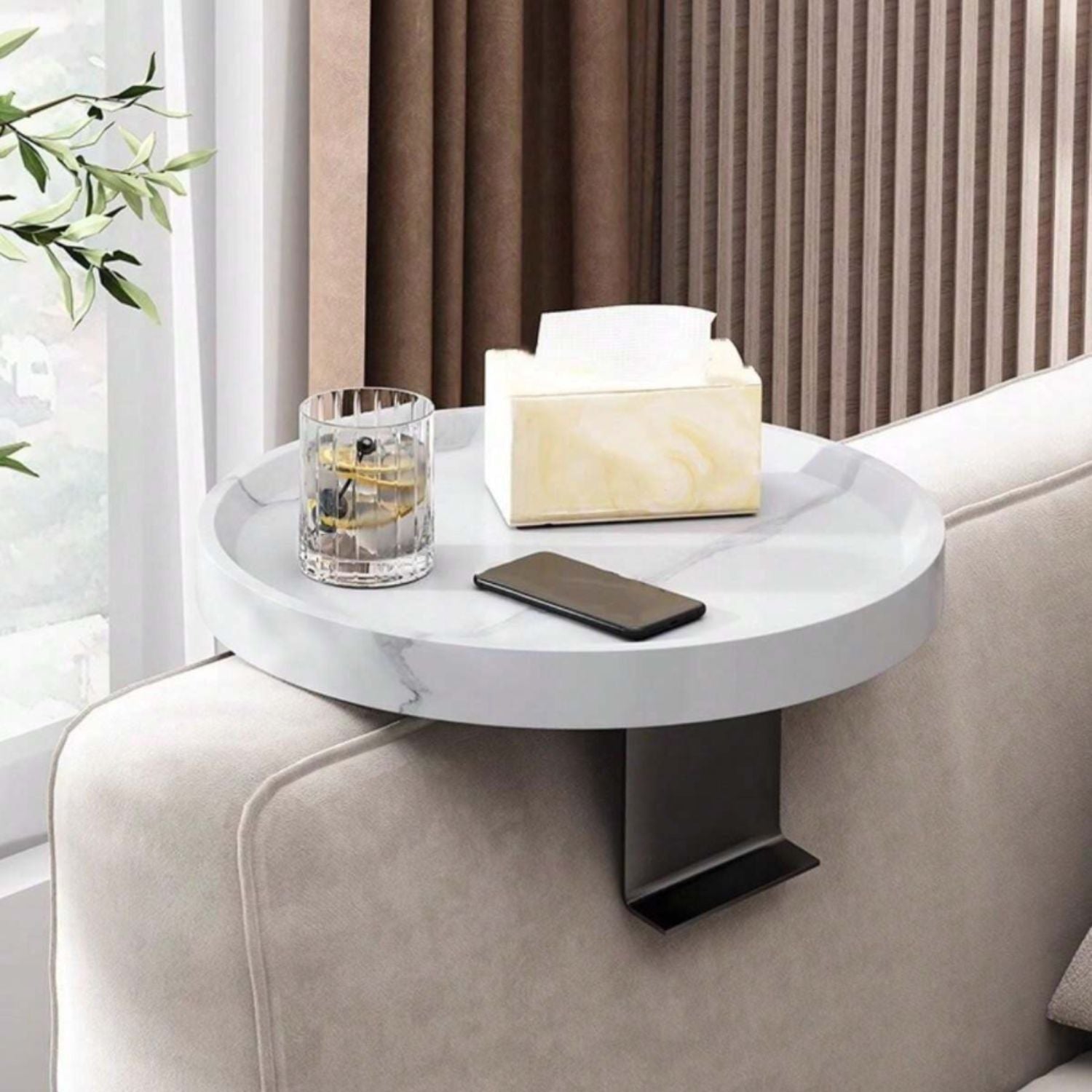 Bandeja Sofá Estilo Mármol Santú Home & Deco1#Blanco