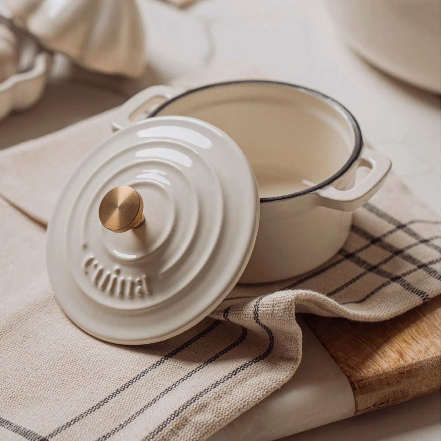 Mini Cocotte Hierro Fundido 10 cm Ivory  Cuina2#Blanco