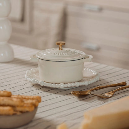 Mini Cocotte Hierro Fundido 10 cm Ivory  Cuina1#Blanco