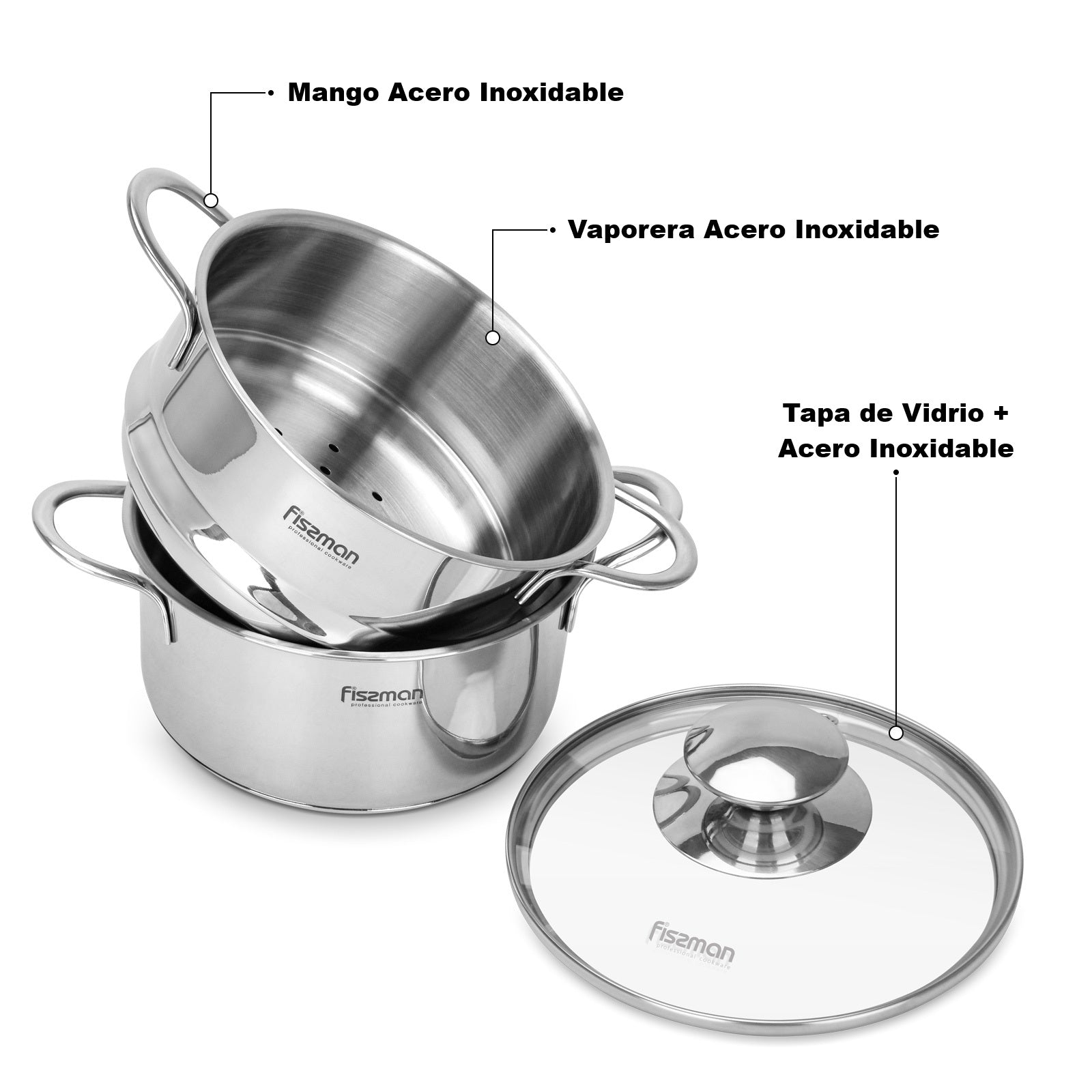 Mini Vaporera Bambino 1.1 litros de Acero Inoxidable con fondo de inducción5#Plata