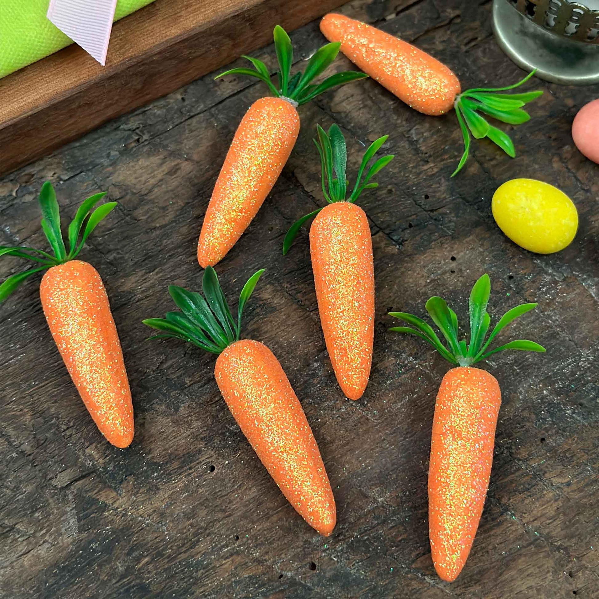 Set 12 Mini Zanahorias Decoración Mesa Pascua Indigo de Papel1#Multicolor