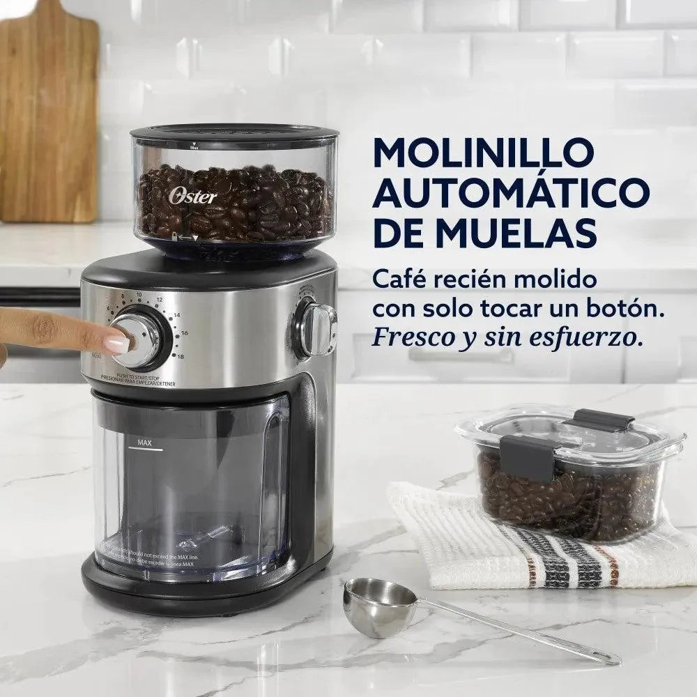 Molinillo Café Automático De Muelas 18 Configuraciones Oster-Molinillos de Café
