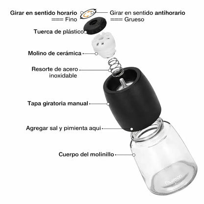 Molinillo Ceramico Sal y Pimienta Set 2x130 ml Fissman3#undefined