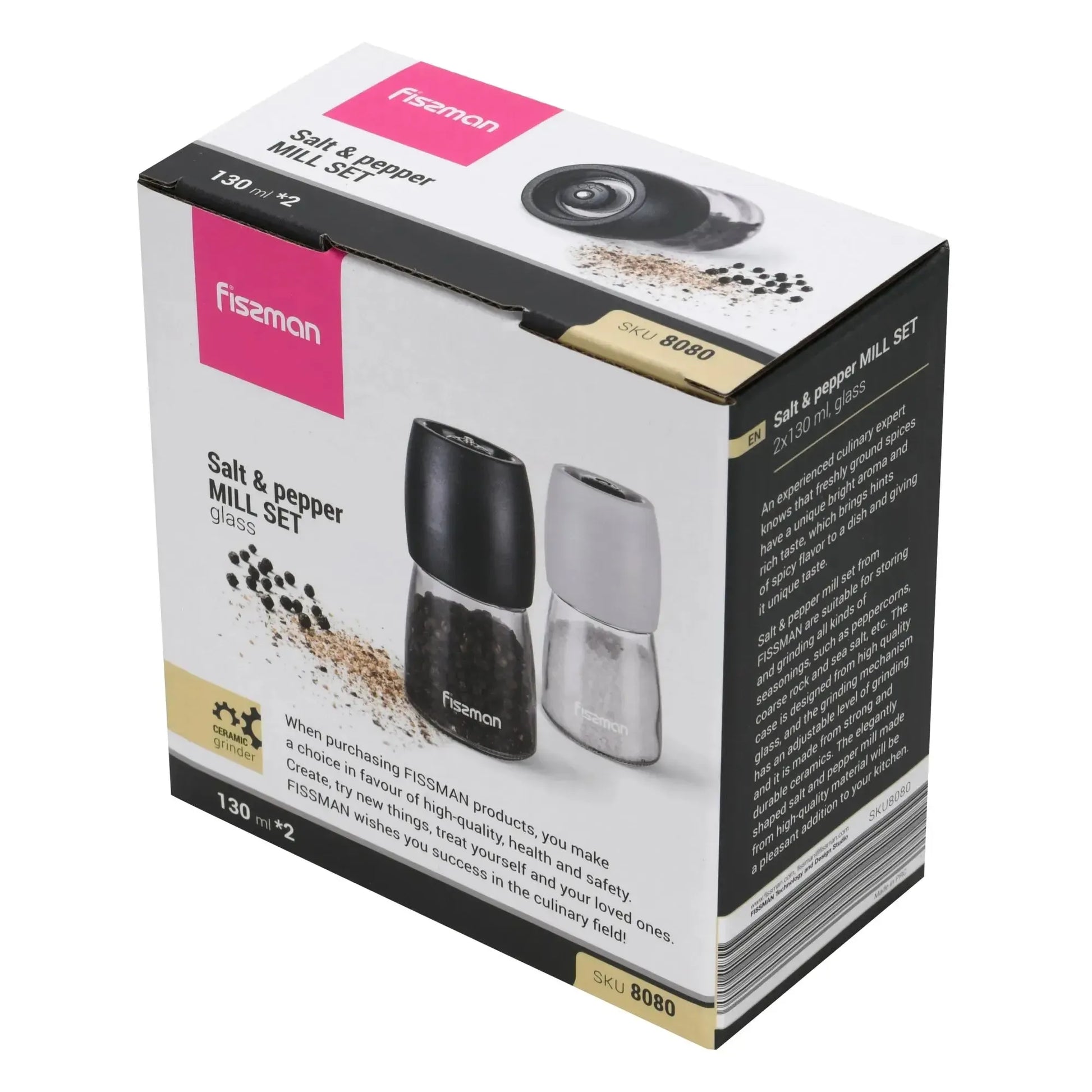 Molinillo Ceramico Sal y Pimienta Set 2x130 ml Fissman7#undefined
