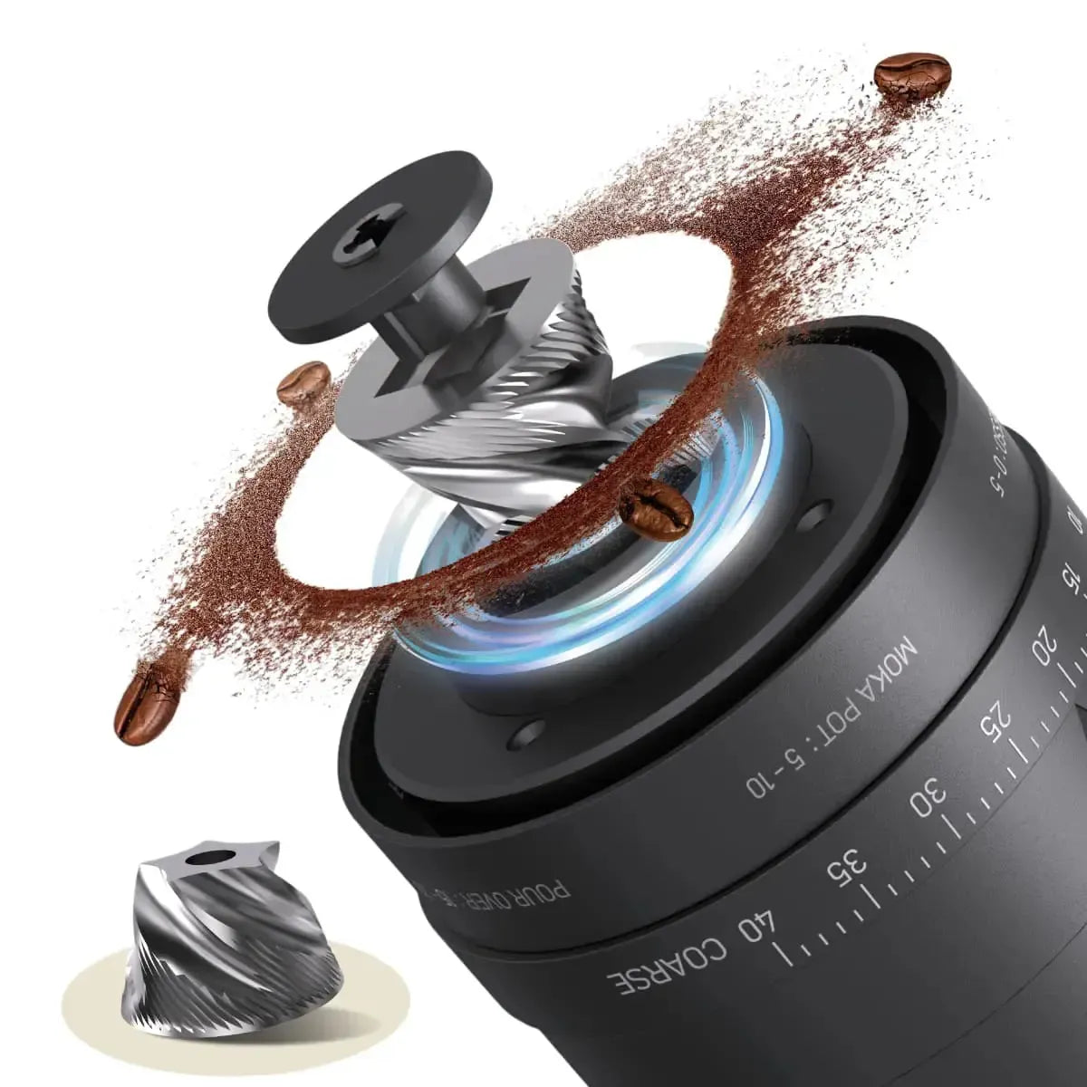 Molinillo de Café Eléctrico Ajustable Versión Pro Mouvair3#Negro