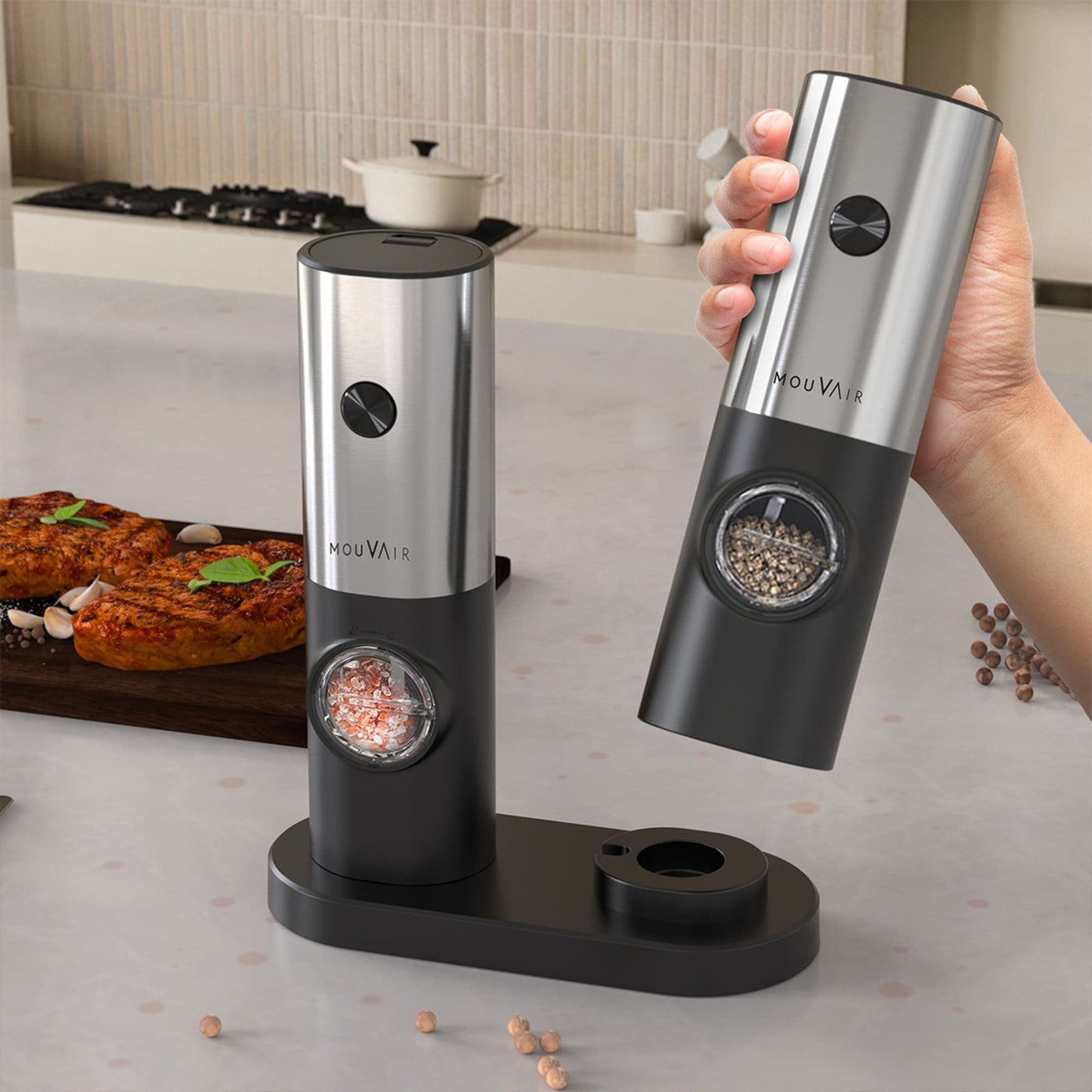 Molinillo de Sal y Pimienta Eléctrico2#Negro