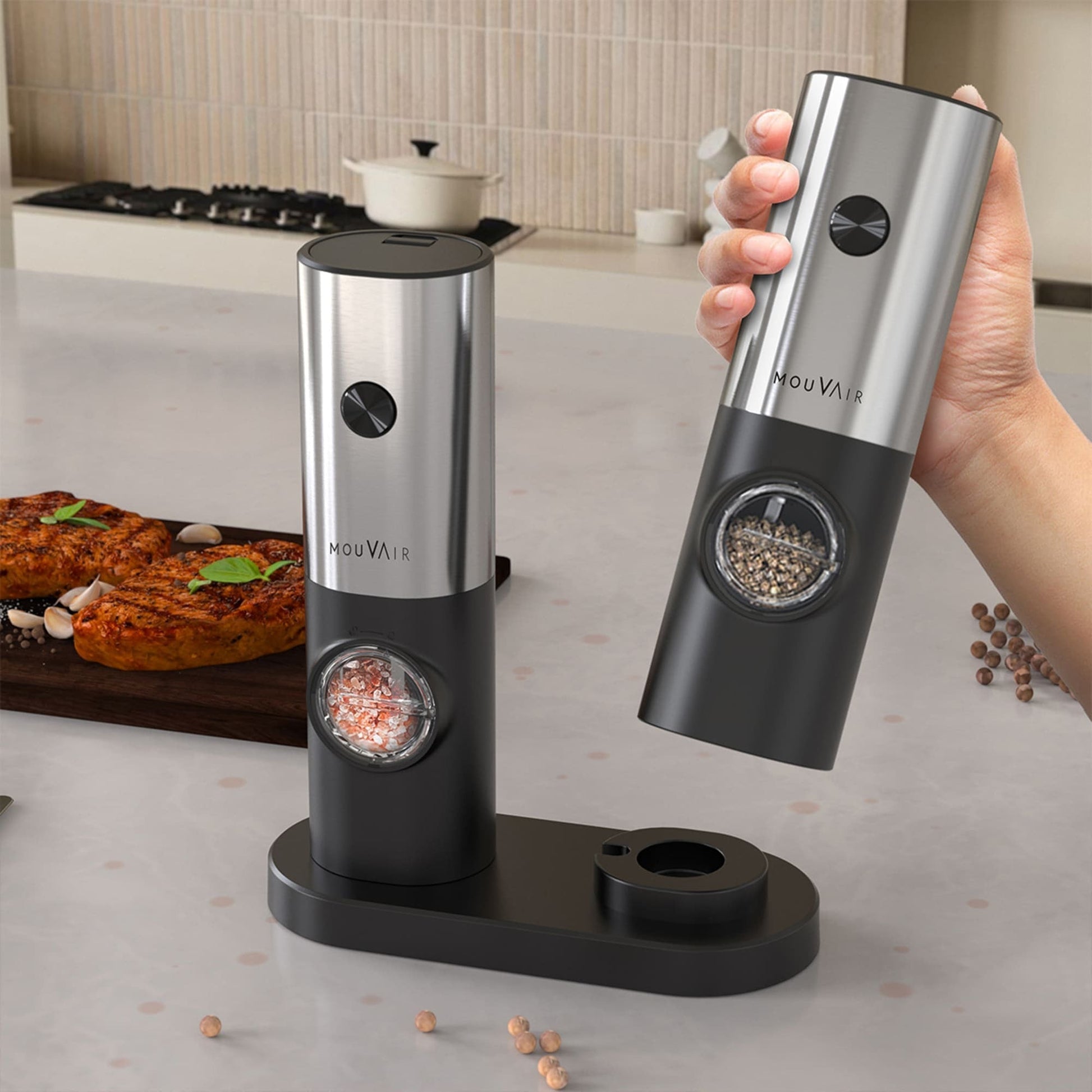 Molinillo de Sal y Pimienta Eléctrico2#Negro