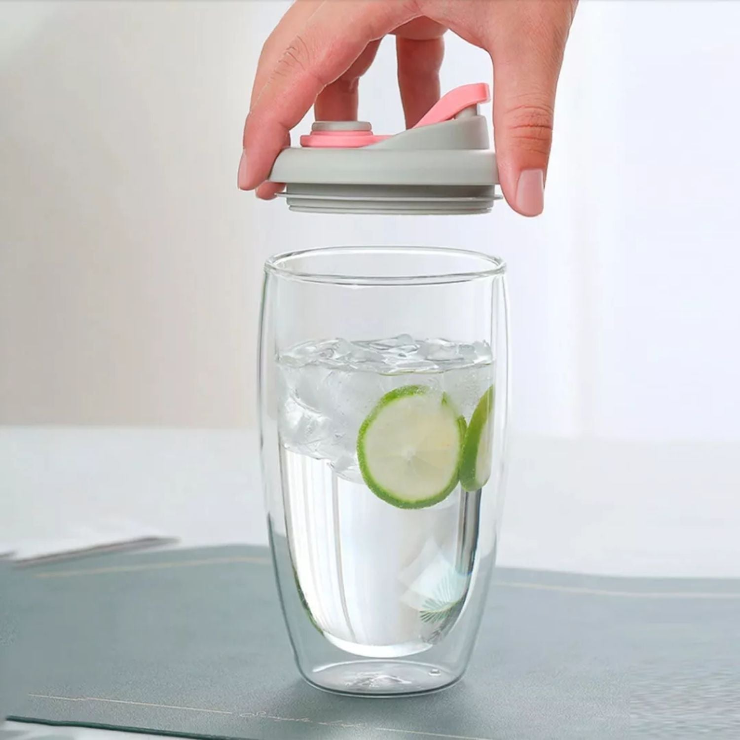 Mug Doble Fondo Hermético 450 Ml Santú Home & Deco12#Turquesa