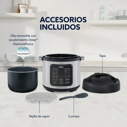 Multiolla Turbo 5.7 Lt DiamondForce 14 Funciones CKSTPCECT57DF Oster-Ollas Eléctricas a Presión