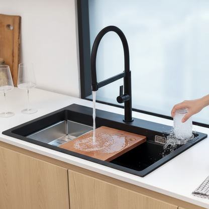 Lavaplatos Smart Wash Granito Negro + Grifería