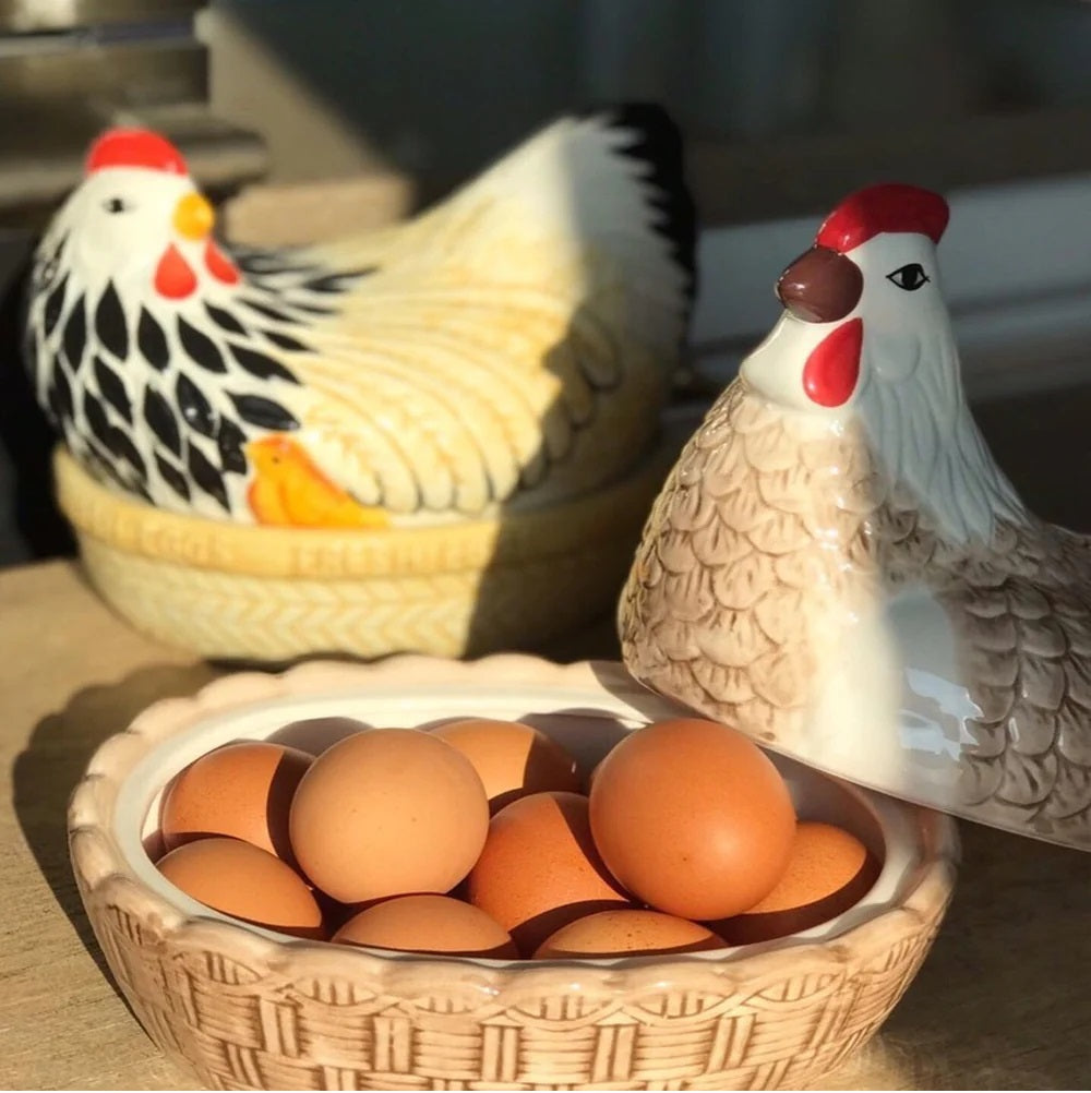 Nido Huevos Gallina Rise & Shine Cerámica Mason Cash1#Blanco