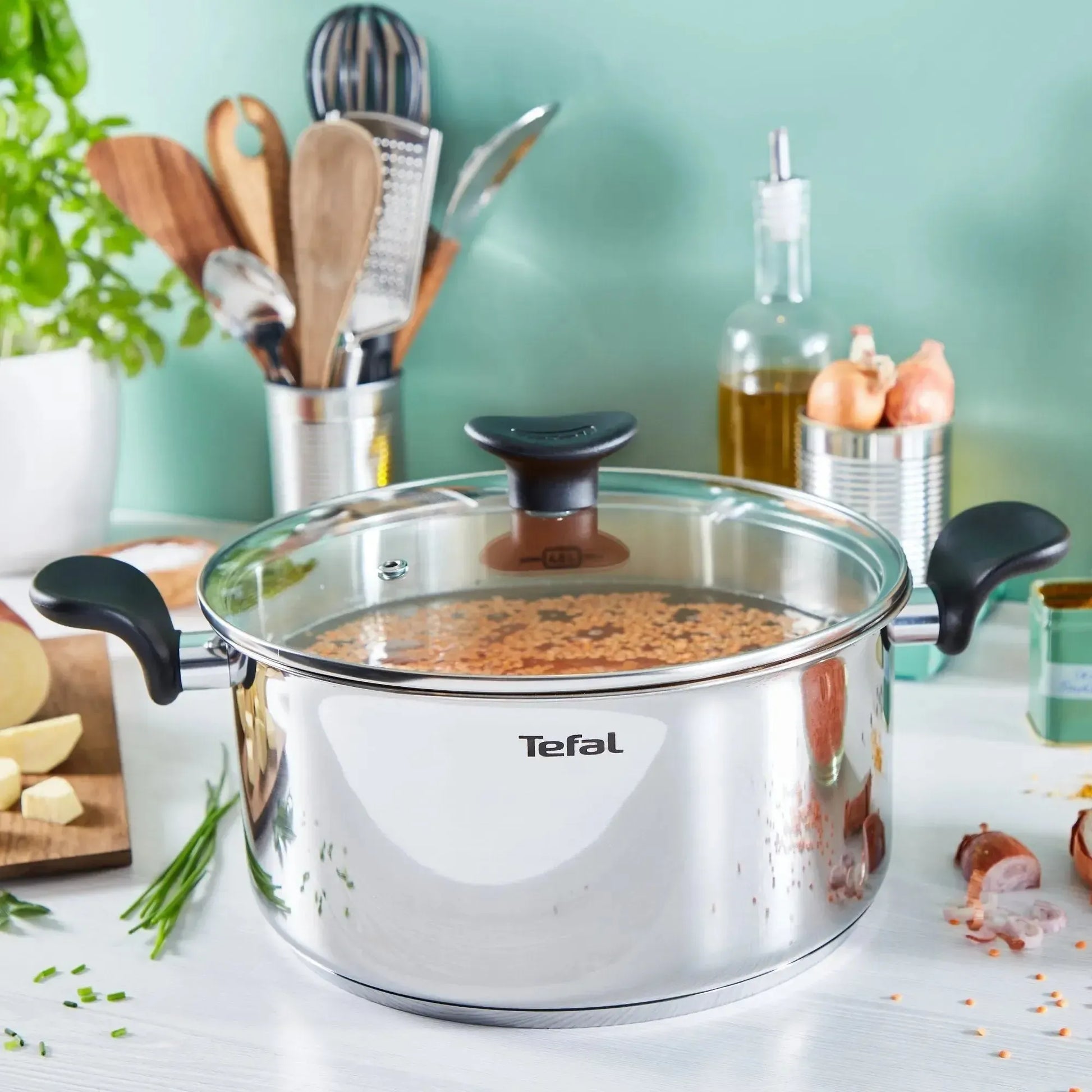 Olla 24cm acero inoxidable Primary Tefal1#Gris