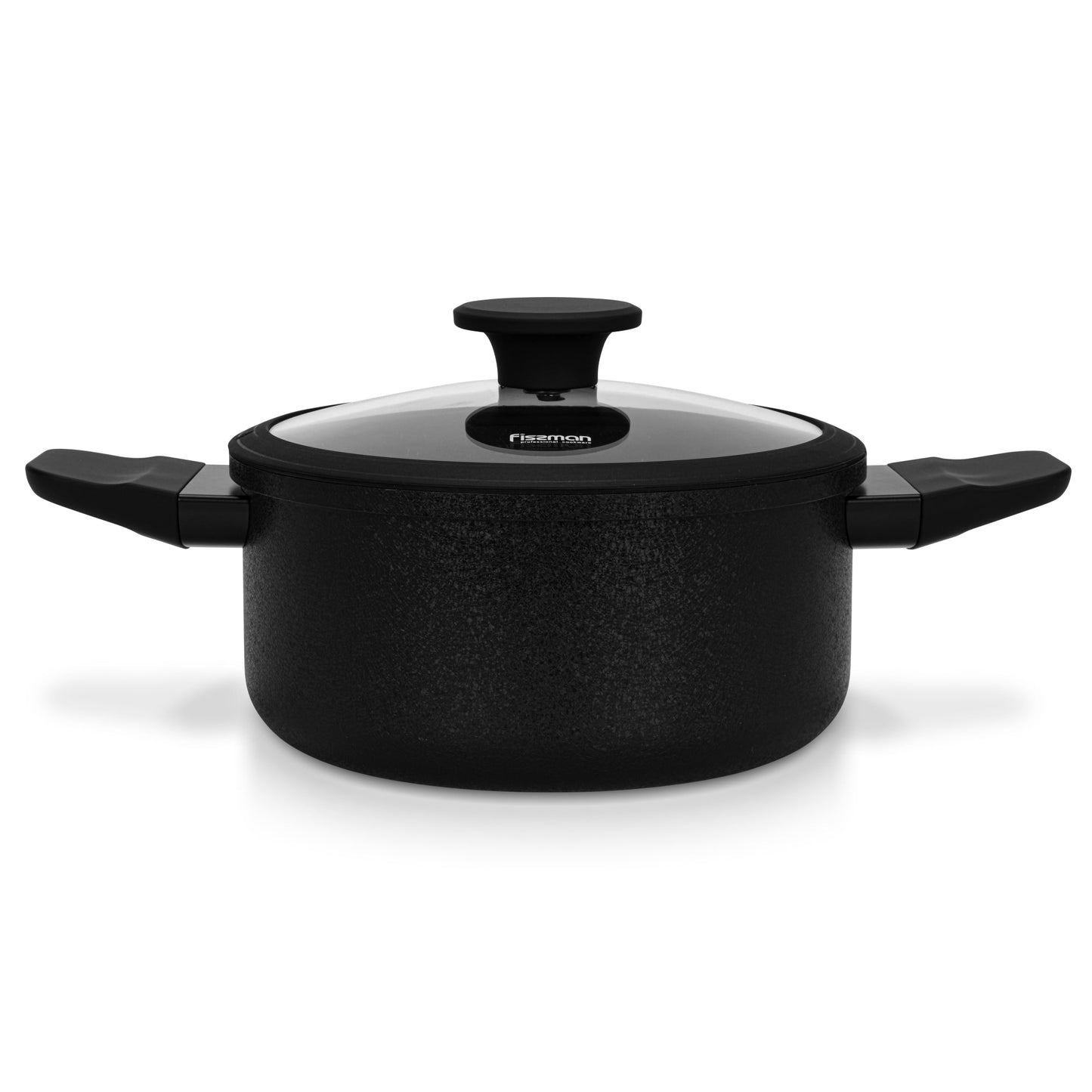 Olla Adelina Con Tapa De Cristal 2.8 Lts Fissman2#Negro