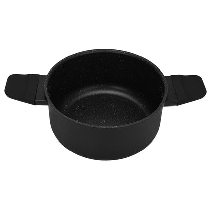 Olla Adelina Con Tapa De Cristal 2.8 Lts Fissman3#Negro