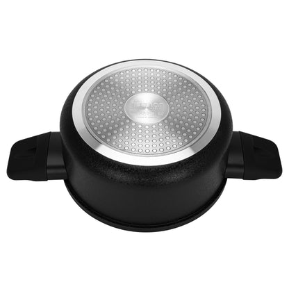 Olla Adelina Con Tapa De Cristal 2.8 Lts Fissman5#Negro