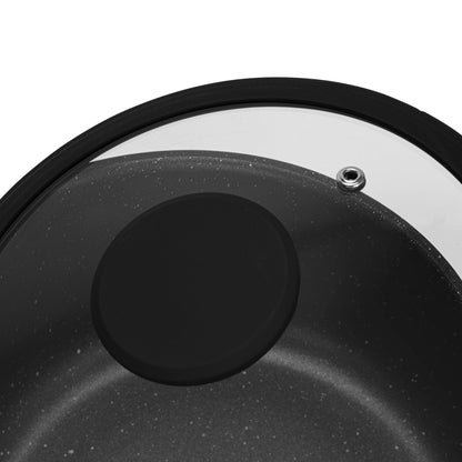 Olla Adelina Con Tapa De Cristal 2.8 Lts Fissman9#Negro
