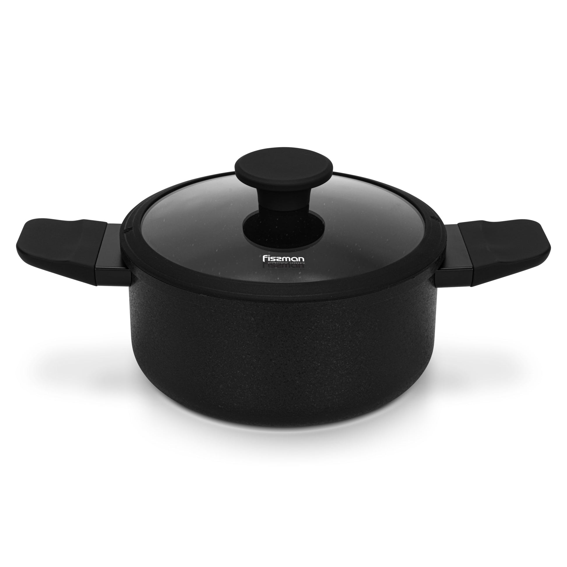Olla Adelina Con Tapa De Cristal 2.8 Lts Fissman1#Negro