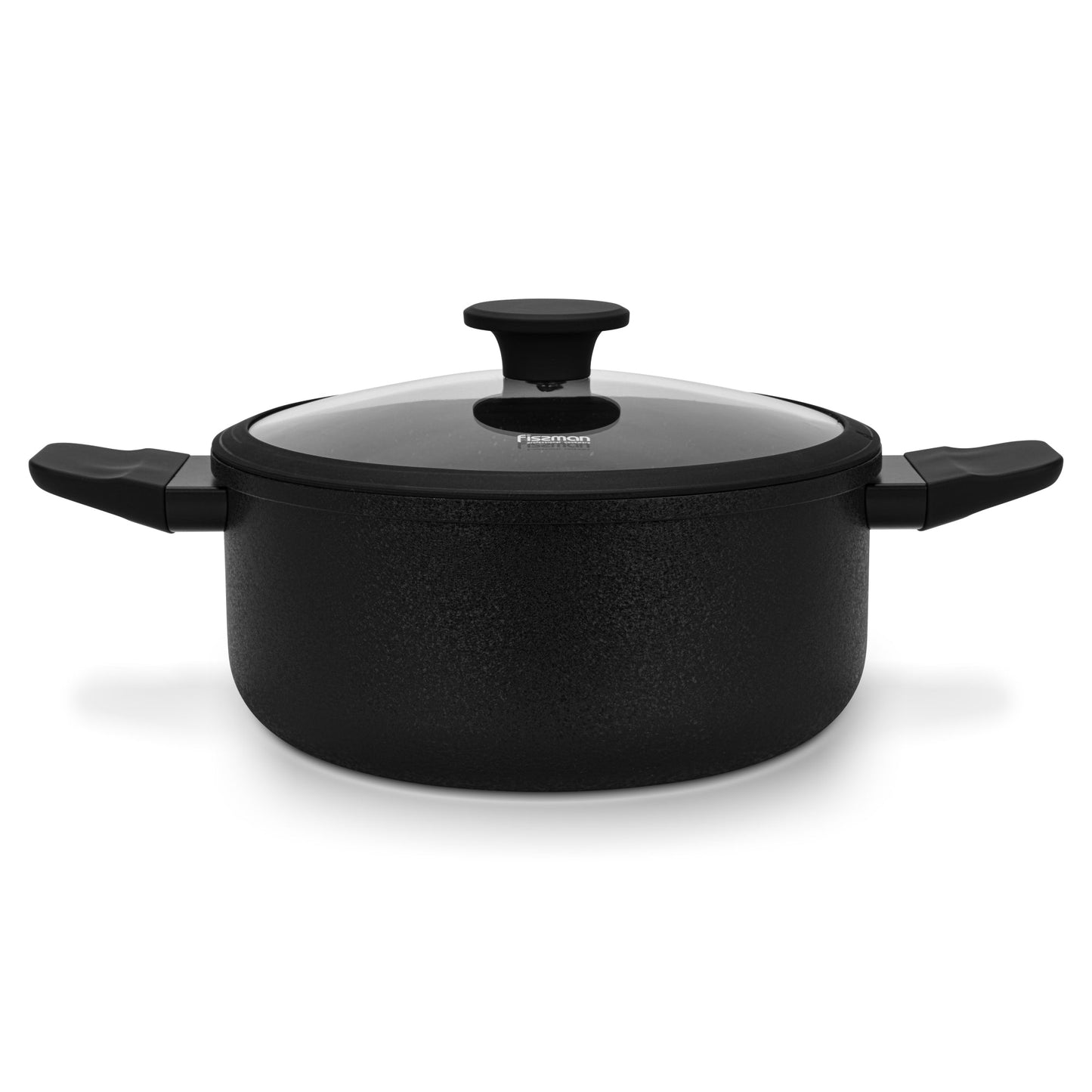 Olla Adelina Con Tapa De Cristal 4.58 Lts Fissman2#Negro