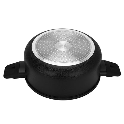 Olla Adelina Con Tapa De Cristal 4.58 Lts Fissman5#Negro